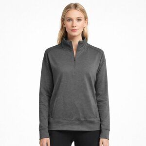 Unbound Merino Transit Quarter Zip Pullover Gray Women's Size Medium Gorpcore